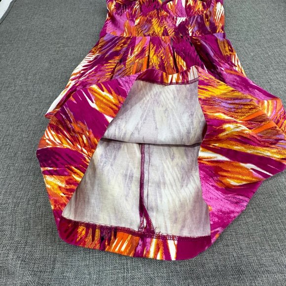 Bisou Bisou Michele Bohbot Strapless Dress Size 4 Cotton Spandex Purple Yellow - Picture 8 of 14